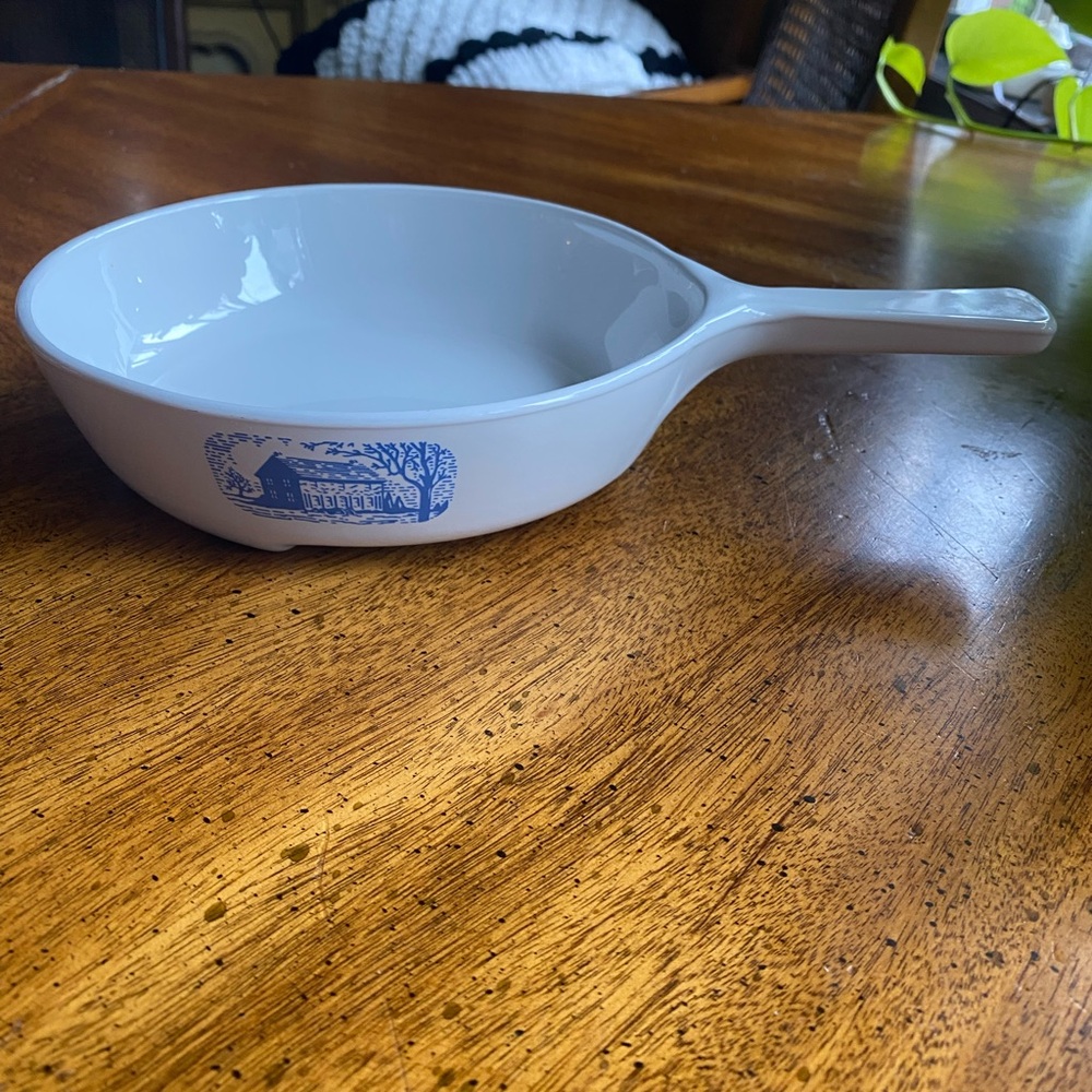 CorningWare Amana Browning Skillet 6.5” with Blue Farmhouse Design